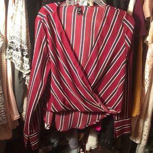 Windsor stripped v-neck blouse